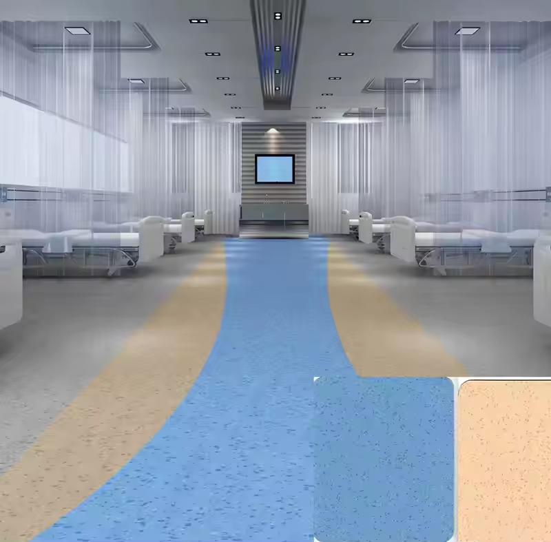 pvc homogeneous vinyl flooring rolls in patient room